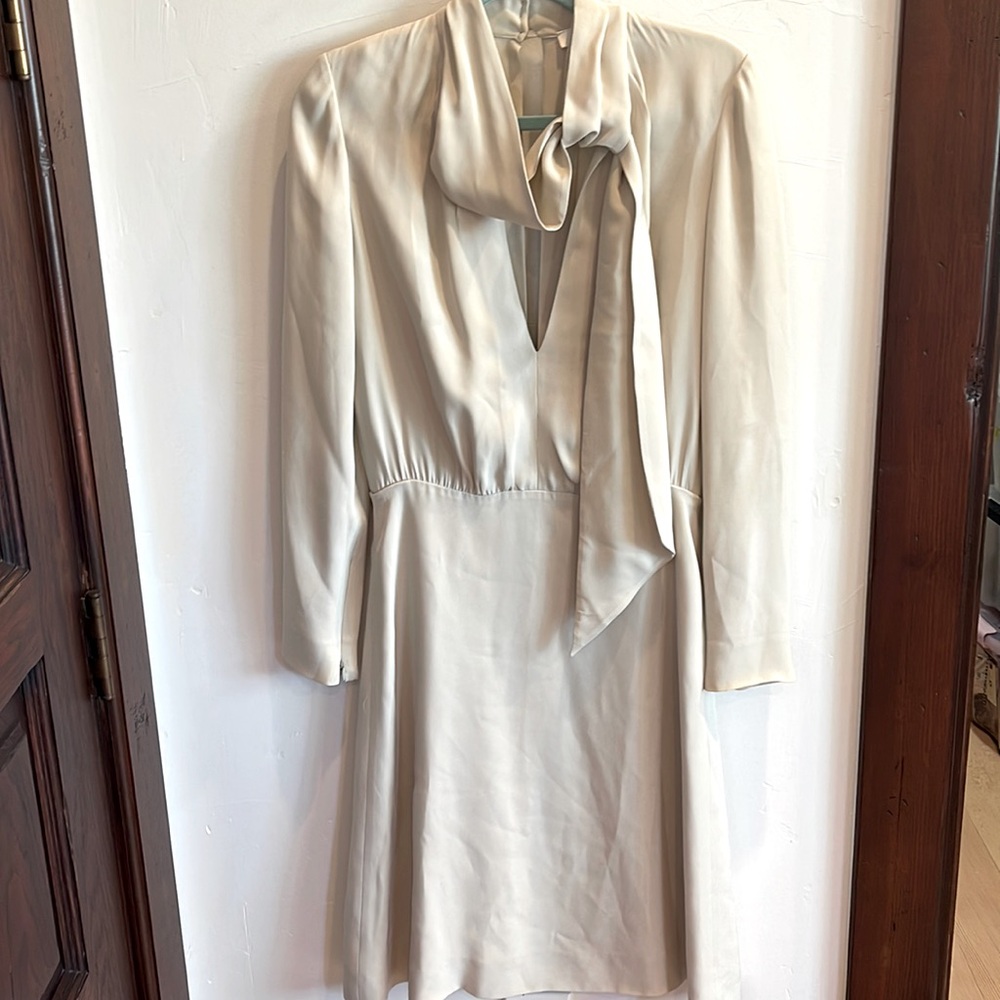 Chloe silk chalk elegant dress